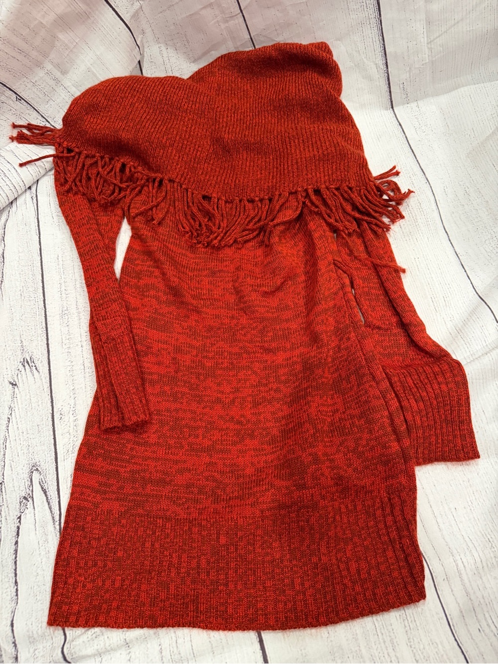 Allison Brittney Fringe Sweater Dress